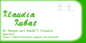 klaudia kubat business card